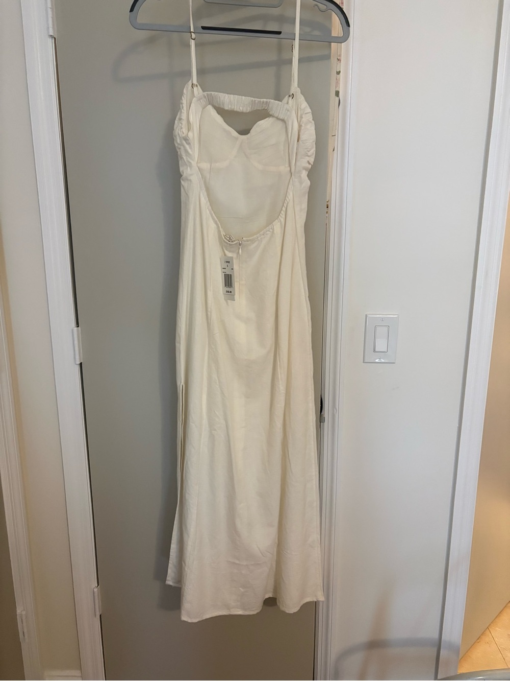 l*space Cream Slip Dress with Delicate Spaghetti Straps